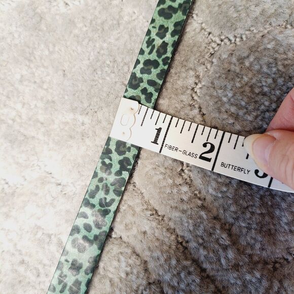 KENNETH COLE REACTION THIN CHEETAH BELT WOMENS SIZE L TURQUOISE BLACK 33-37W - Picture 8 of 8